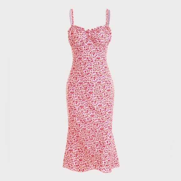 RIHOAS Dresses & Skirts - RIHOAS Pink Floral Midi Dress